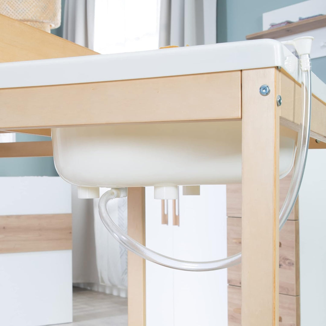 roba Bade Wickel Kombi Baby Pool - Wickeltisch ausziehbar mit integrierter Badewanne - Mobile Kombin