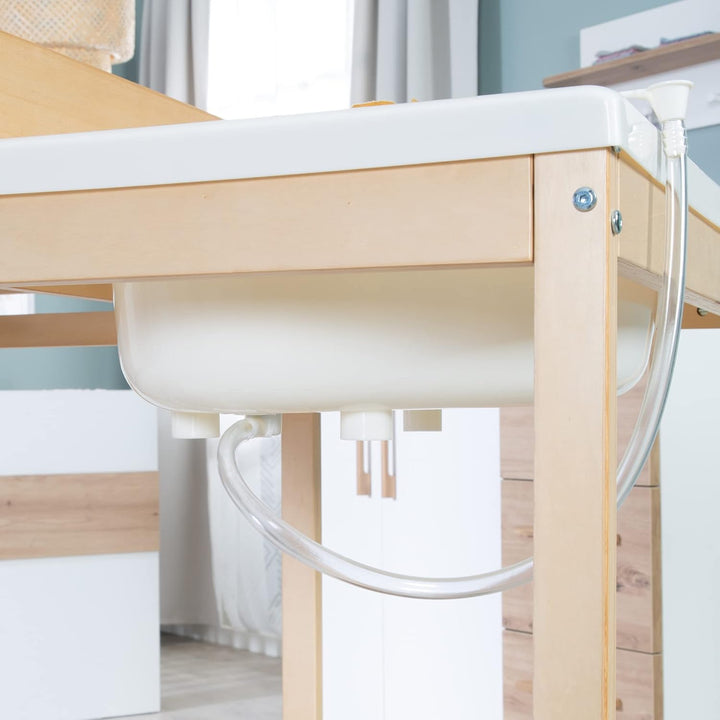 roba Bade Wickel Kombi Baby Pool - Wickeltisch ausziehbar mit integrierter Badewanne - Mobile Kombin
