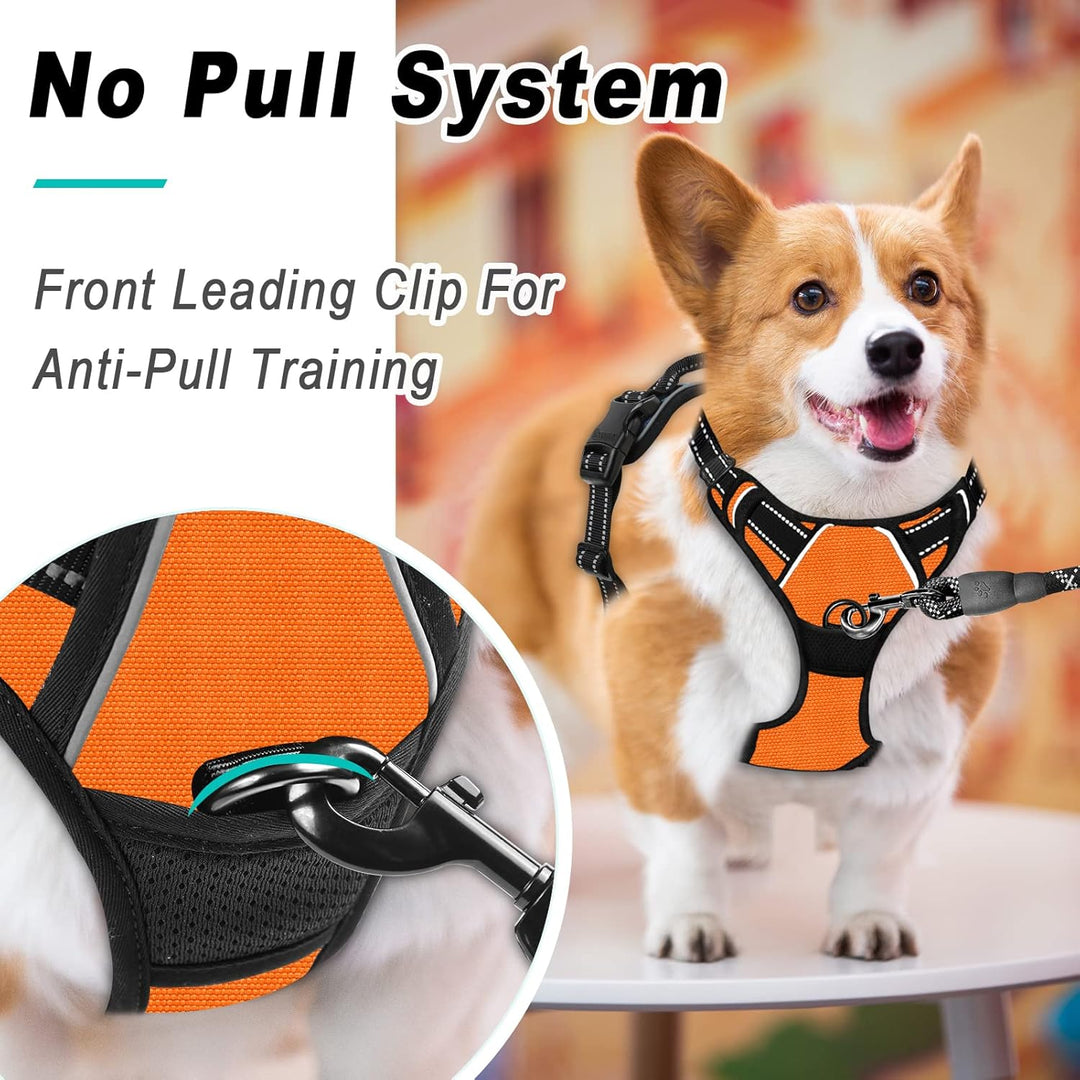 BARKBAY No Pull Hundegeschirr, gross, reflektierend, mit Frontclip und einfacher Kontrolle, für Spaz