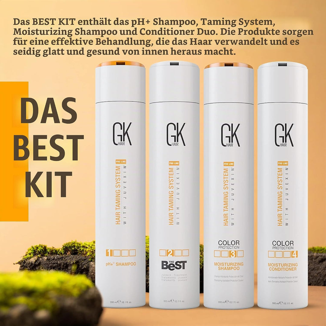 GK HAIR Global Keratin The Best Professional Hair Kit (300ml/10.1 Fl Oz) zum Glätten, Glätten von Ke