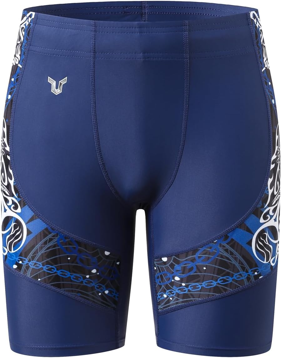 HUGE SPORTS Herren Splice Schwimmhose Kompression Jammer Lang Wilde Serie S Teufelsfische, S Teufels