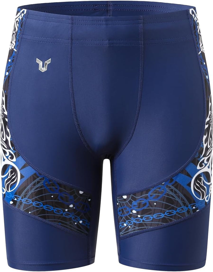 HUGE SPORTS Herren Splice Schwimmhose Kompression Jammer Lang Wilde Serie S Teufelsfische, S Teufels