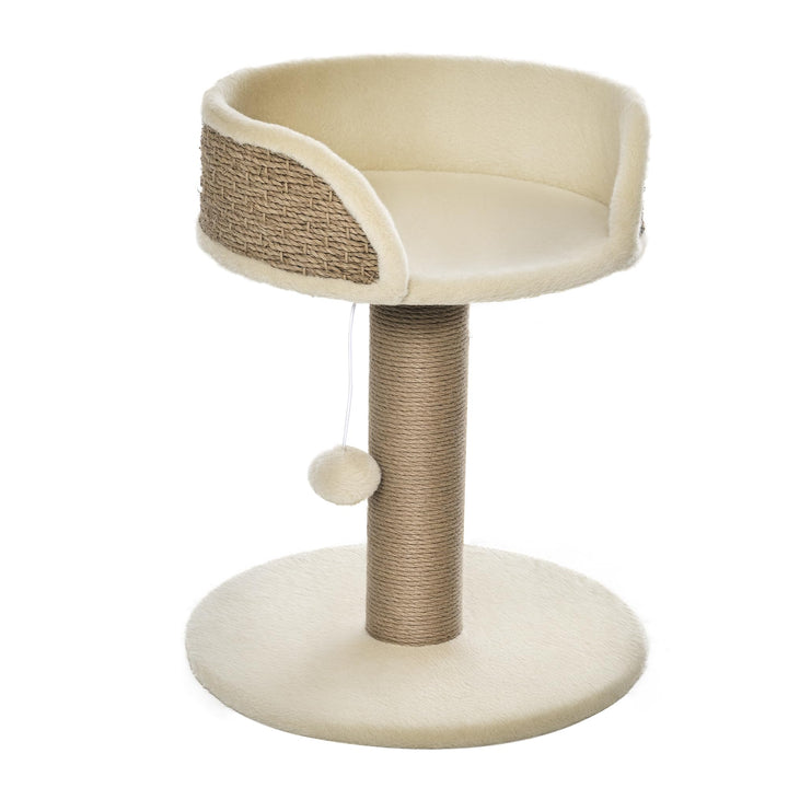 PawHut Kratzbaum 49 cm Kleiner Katzenturm mit Spielball, Sisalstämme, Plattform, Katzenkratzbaum, Kl