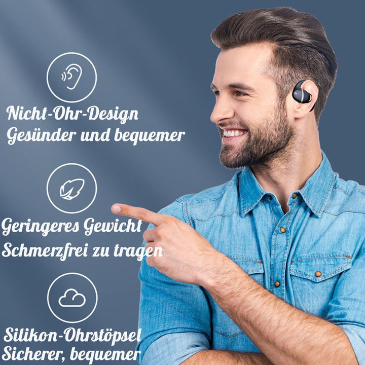 ESSONIO Kopfhörer Kabellos Bluetooth 5.3 Bone Conduction Headphones 10 Stunden Gesprächszeit Noise C