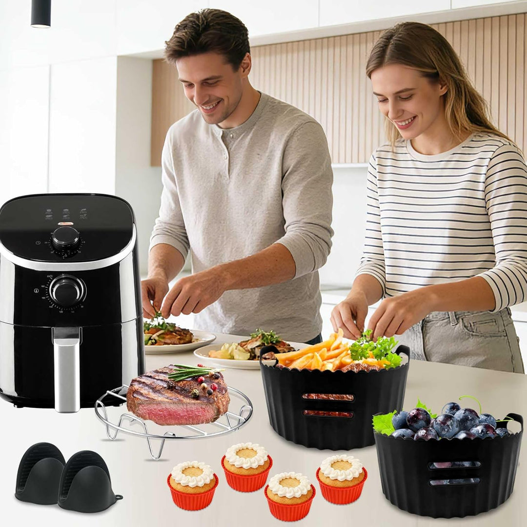 Airfryer Silikonform Zubehör für COSORI klein 2L, Chefman 2L, Midea 2L, Tefal 1.6L, Heissluftfritteu