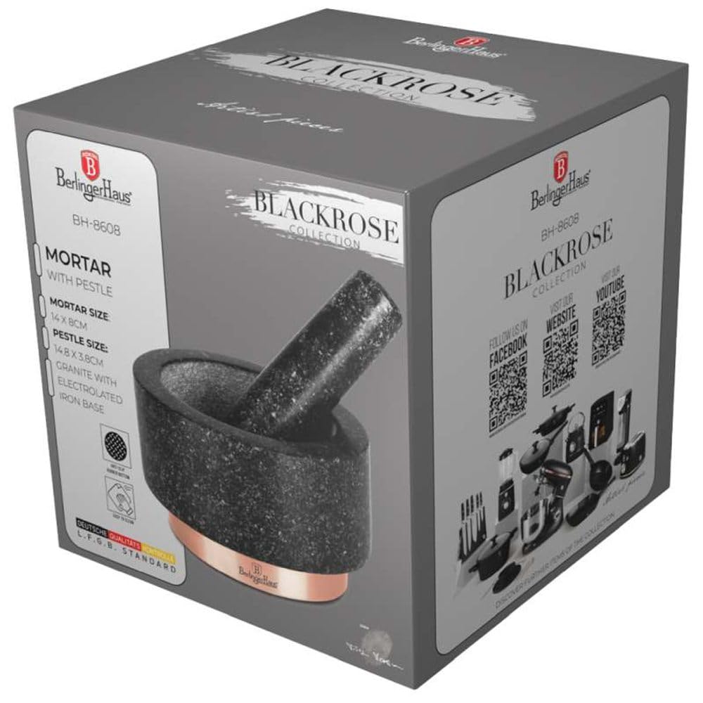 Berlinger Haus Granitmörtel 14 x 8 cm Black Rose Collection BH-8608
