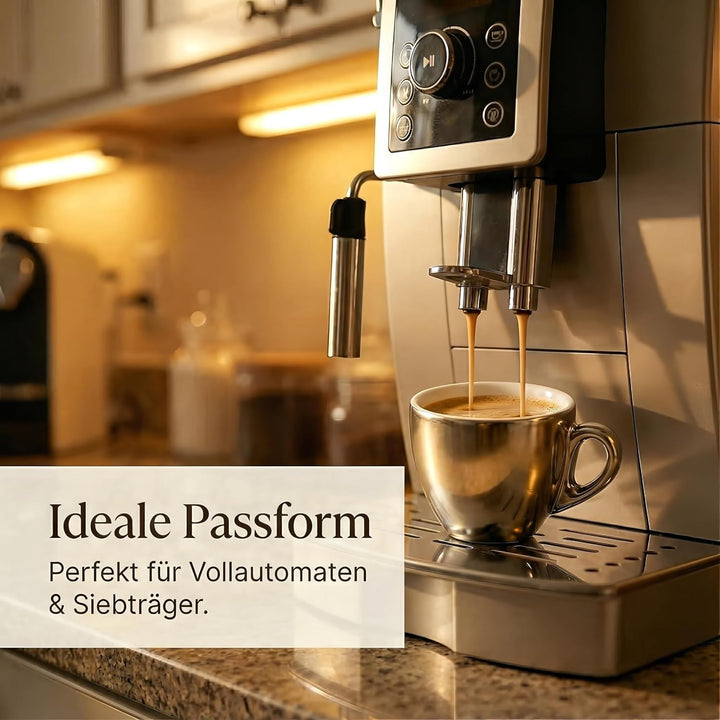 6x Espressotassen | Silber Chrome | Italian Style | dickwandig &amp; schwer | Espresso 6er Set mit Unter