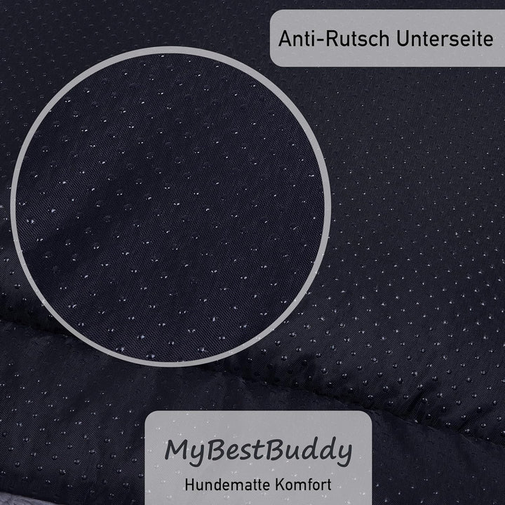 MyBestBuddy Hundekissen Komfort grau 120x80 cm XXL, allergikerfreundlich (100% Polyester), rutschfes