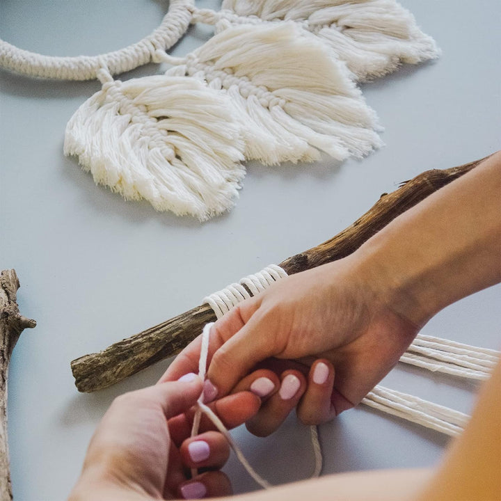 Seiletech.de Premium MAKRAMEE GARN | 300m | 5mm | Hellviolett | 100% Baumwolle | Kordel Natur | Baum