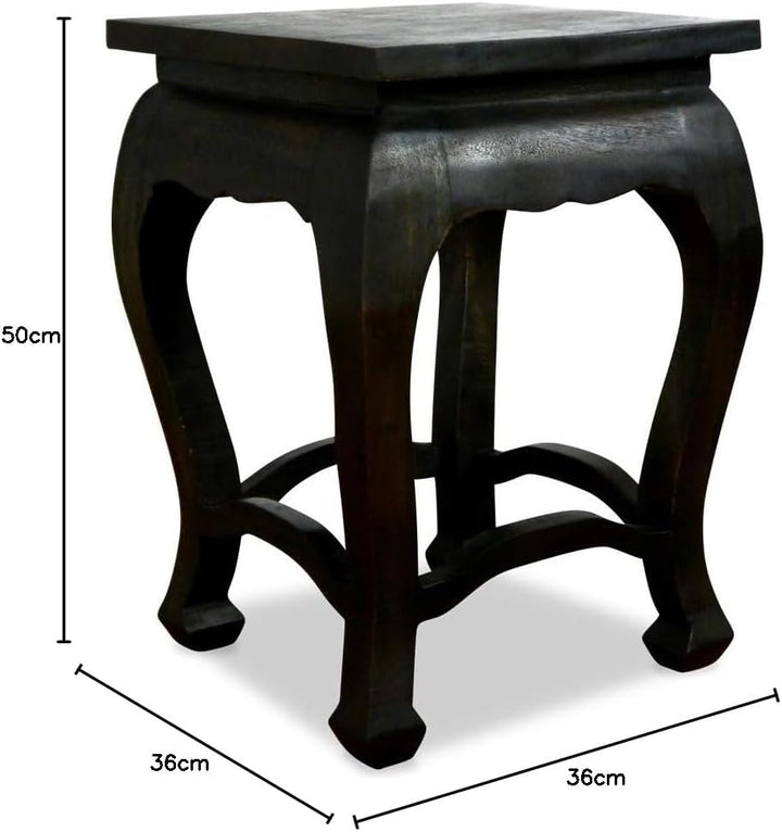 livasia Hoher schwarzer Opiumtisch, Beistelltisch, Nachttisch, Podest, Couchtisch