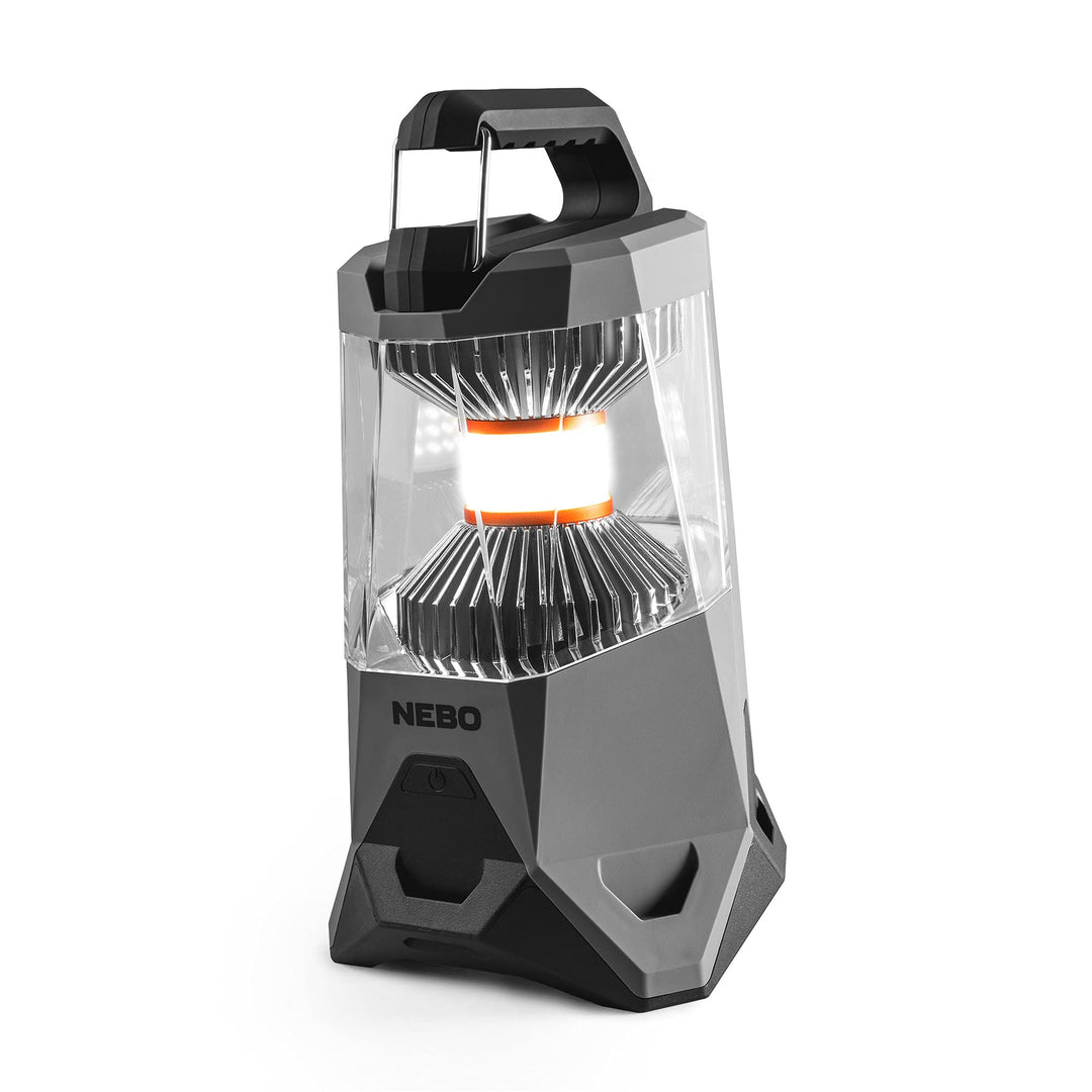 NEBO Galileo 1000 Lumen Laterne, wiederaufladbar, mit Flex-Power, 360˚ C.O.B LED-Beleuchtung, Schwar