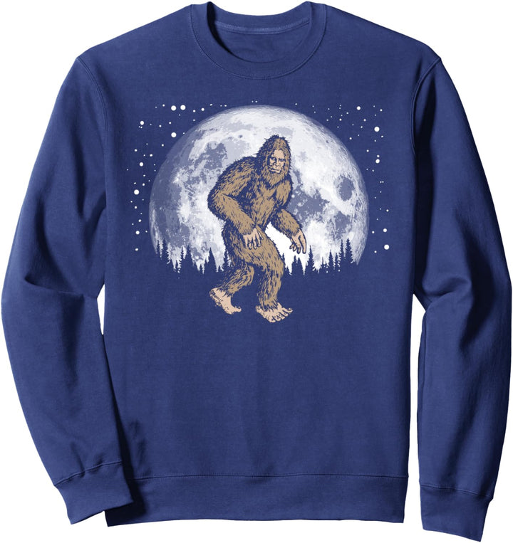 Retro Bigfoot Silhouette Moon and Stars Vintage Sasquatch Sweatshirt