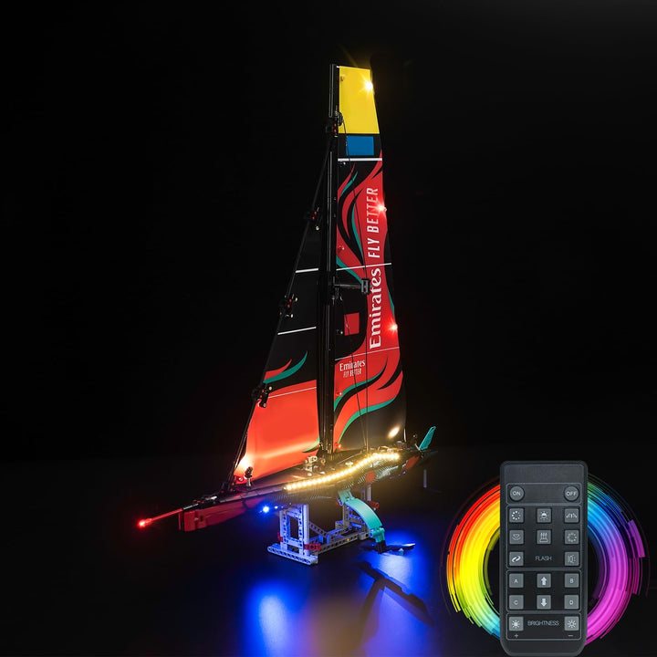 LocoLee Licht Kompatibel mit Lego Technic Emirates Team New Zealand AC75 Rennjacht Fernbedienung Ver