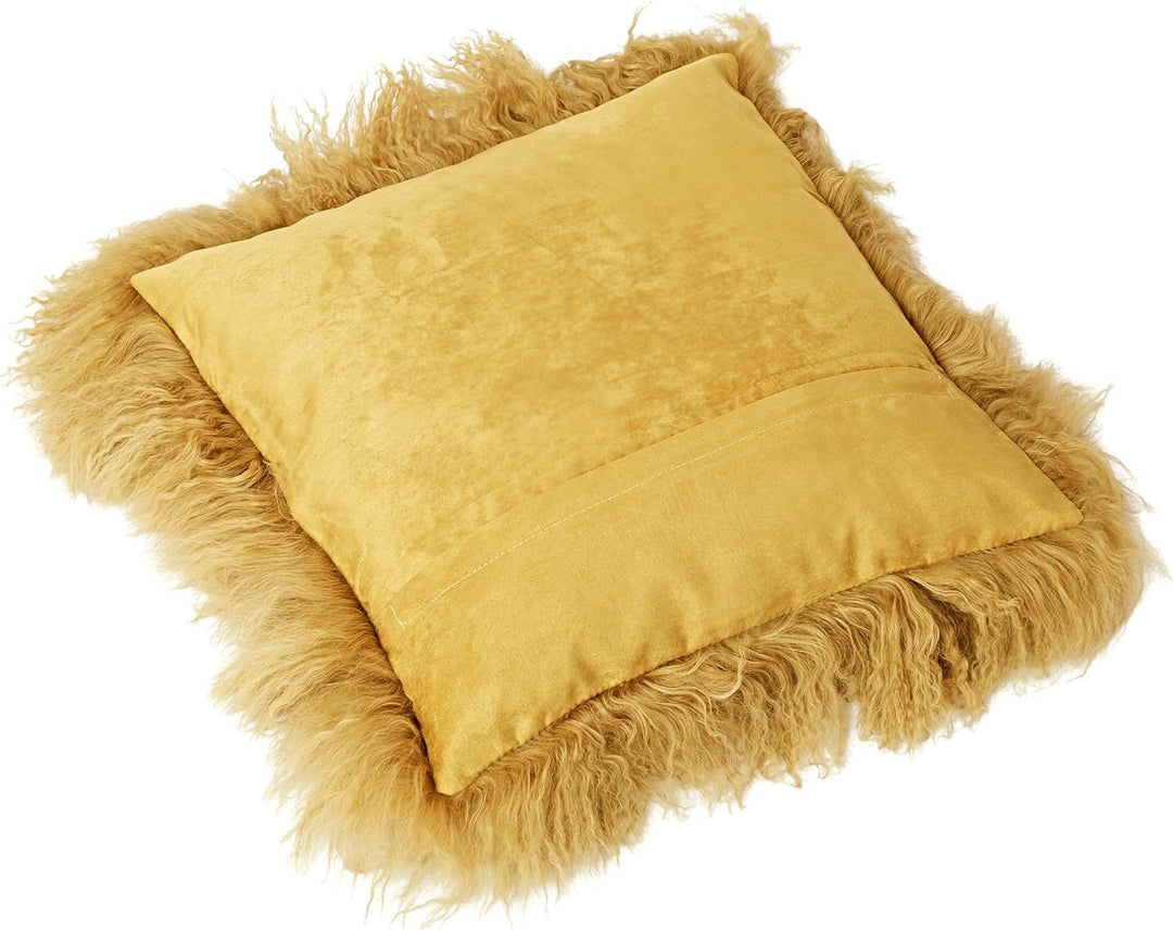 Reissner Lammfelle Tibet Lammfell Kissenbezug langflorig 30x30cm JAY18 Farbe Ocker/Gold Jay18 Ocker