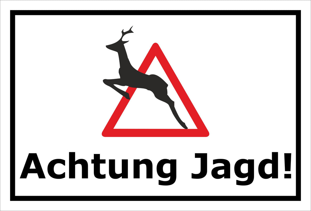 Melis-Folienwerkstatt Schild Achtung Jagd - 60x40cm - Bohrlöcher - 3mm Aluverbund – 20 VAR S00351-01