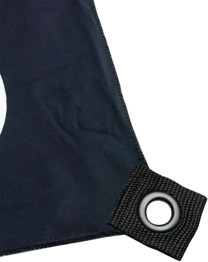 PSYWORK Schwarzlicht Segel Spandex | 3D Neon Space Dots Black | Weiss | 3 x 3m | UV-aktiv | leuchten