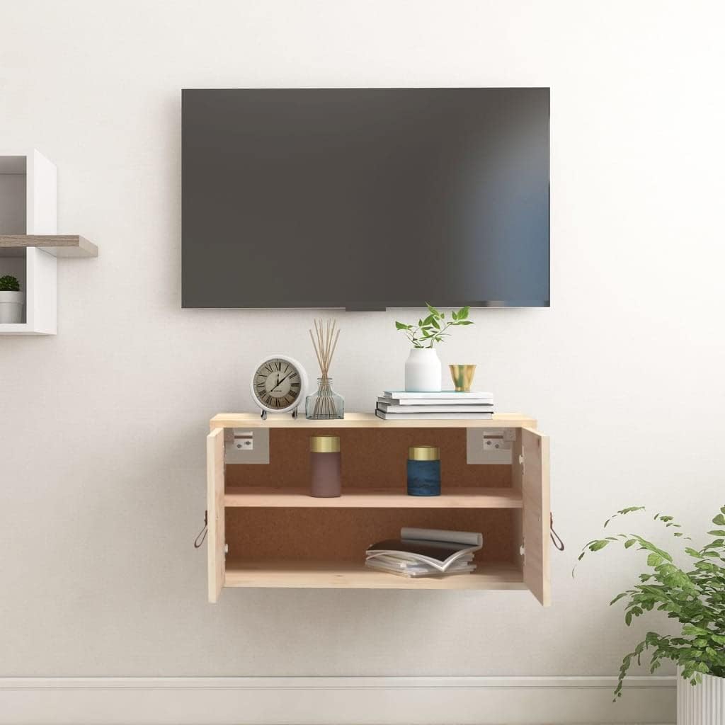 WIFESE 60x30x30 cm Wandschrank TV Schrank mit 2 Türen Hängeschrank Bücherregal Schweberegal Lagersch