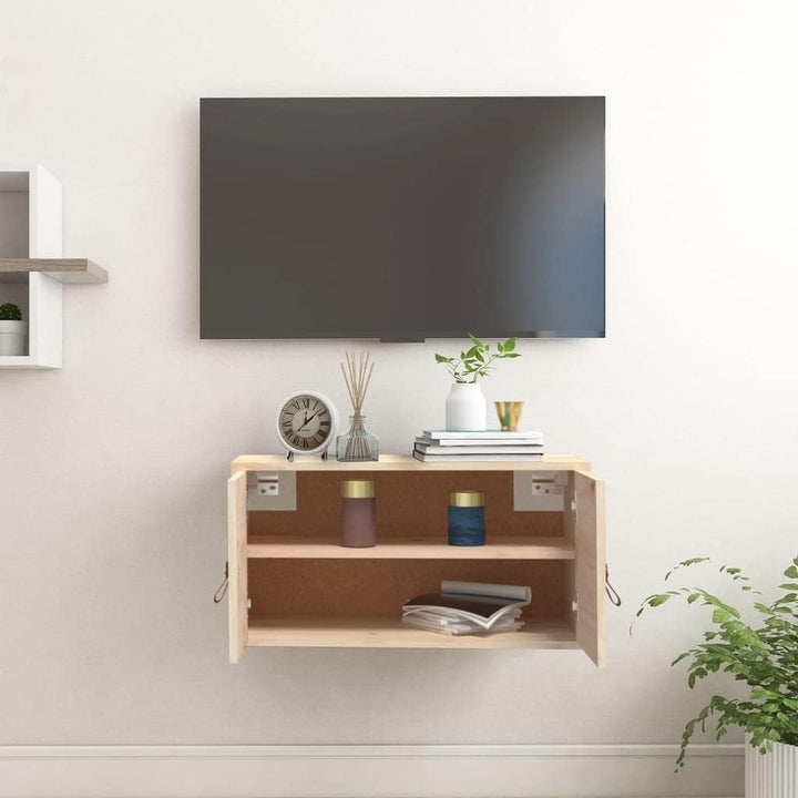 WIFESE 60x30x30 cm Wandschrank TV Schrank mit 2 Türen Hängeschrank Bücherregal Schweberegal Lagersch