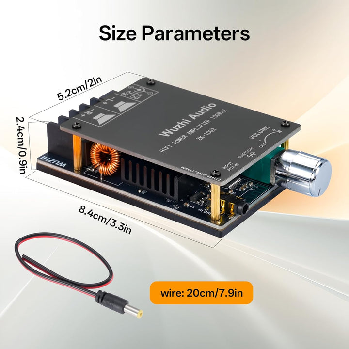 TPA3116 200W Bluetooth-Verstärkerplatine,100W + 100W Audioverstärkerplatine mit LC-Filtertechnik, Zw