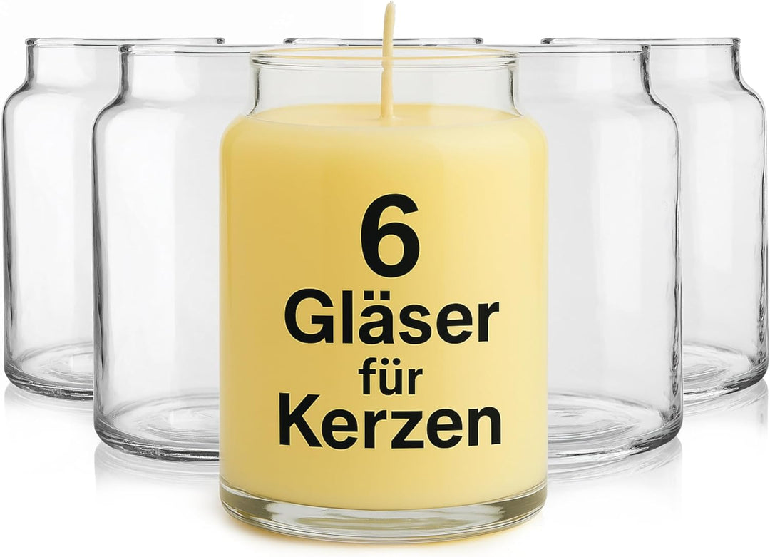 Glasmark KROSNO 1992 Kerzengläser Set 6 Stück Kerzen Gläser zum Kerzenmachen Transparent Leer DIY 89