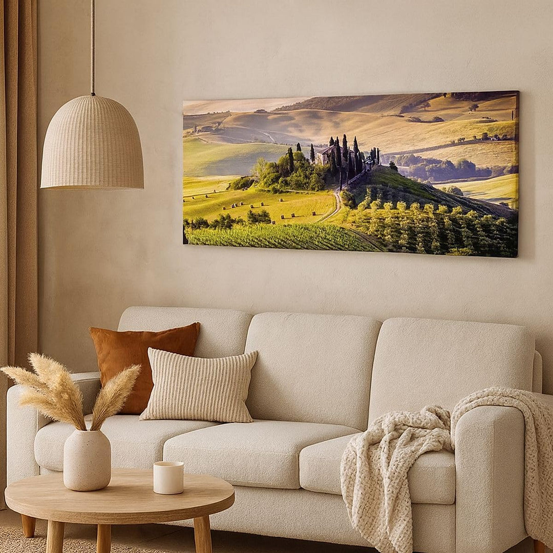 Wandbilder Dekoration Wohnzimmer Landwirtschaft Bauernhof Toskana Weinberg Bilder auf Leinwand 120x5