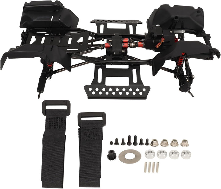 Dilwe RC Auto SCX10 Chassis Rahmenkit, 313mm Radstand, Kohlefaser + Alu, für SCX10 1/10 RC Crawler O