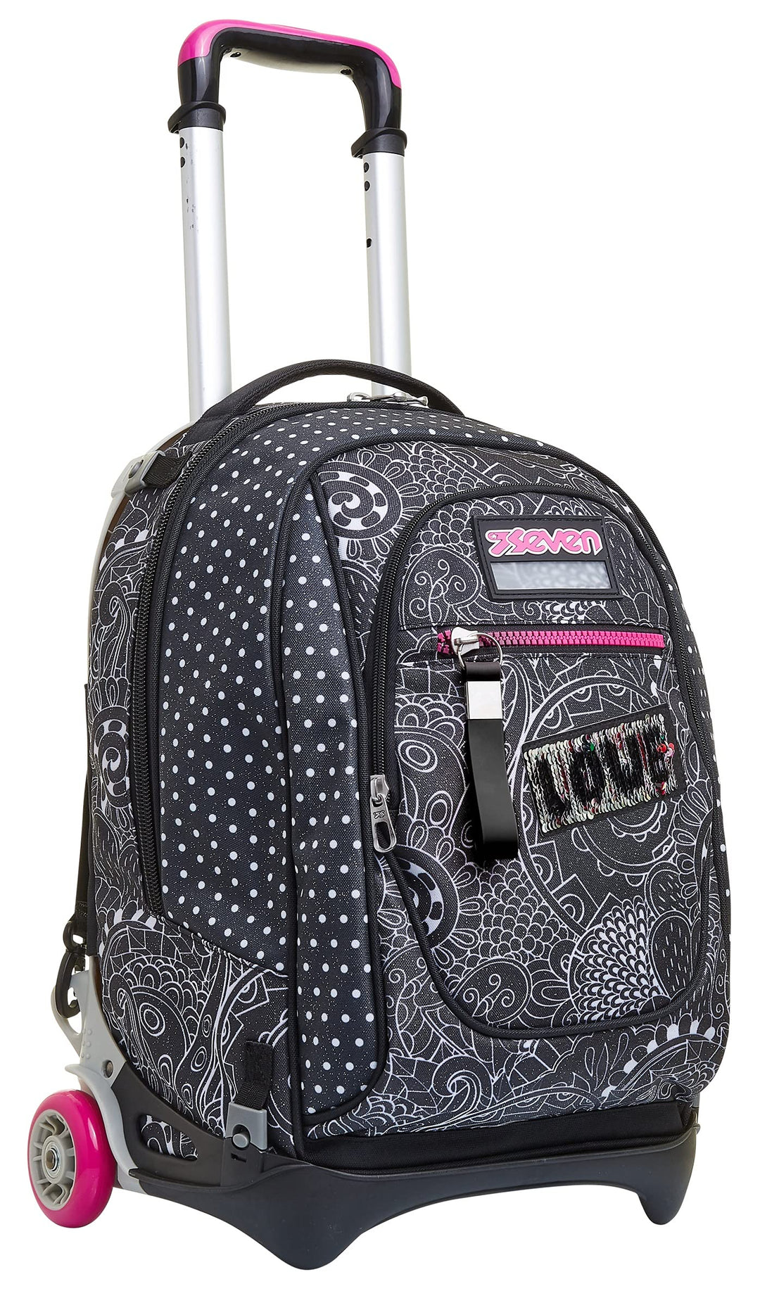 Seven TROLLEY Rucksack mit Trolleyfunktion, 3 in 1, Schulranzen mit Rollen, Abnehmbarer Rucksack, ab