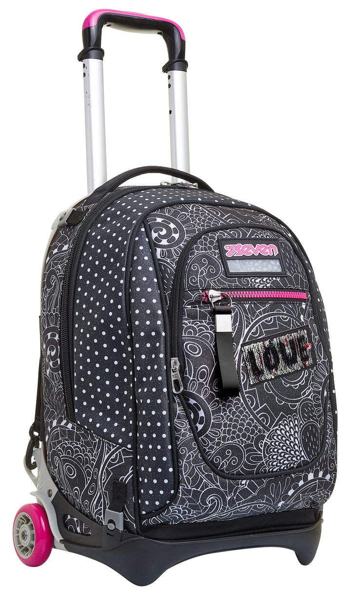 Seven TROLLEY Rucksack mit Trolleyfunktion, 3 in 1, Schulranzen mit Rollen, Abnehmbarer Rucksack, ab