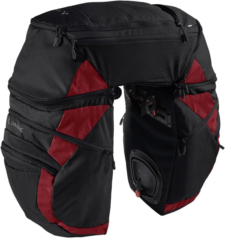 VAUDE Karakorum Pro Hinterradtaschen Black/Carmine, Black/Carmine