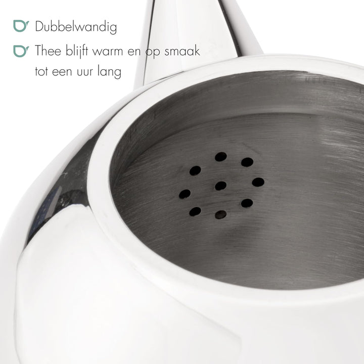 Bredemeijer Teekanne Santhee 2,0L, glänzend, Edelstahl, chrom, 2 L 2.0 L Chrom, 2.0 L Chrom