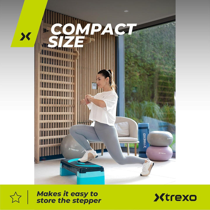 TREXO Aerobic Step 78 x 30 cm Für Cardio- und Fitnesstraining Höhenverstellbar 10-20 cm Langlebig au
