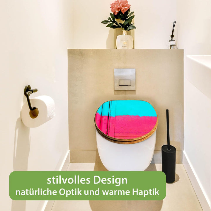 banjado Design WC Sitz Bambus Absenkautomatik 45,8x37,5cm - Toilettendeckel mit Absenkautomatik Holz