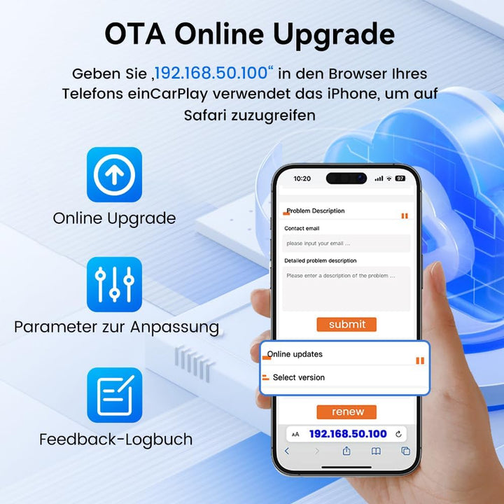 Carlinkit Mini Ultra Adapter für iPhone und AndroidWireless Konvertiert kabelgebundenes zu Wireless
