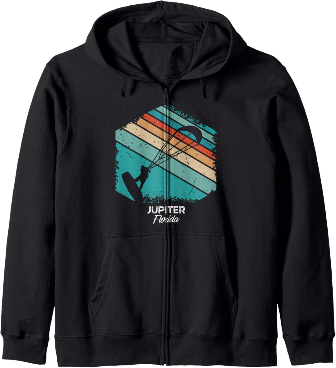 Vintage Retro Kitesurf JUPITER Kite Surfing Kapuzenjacke