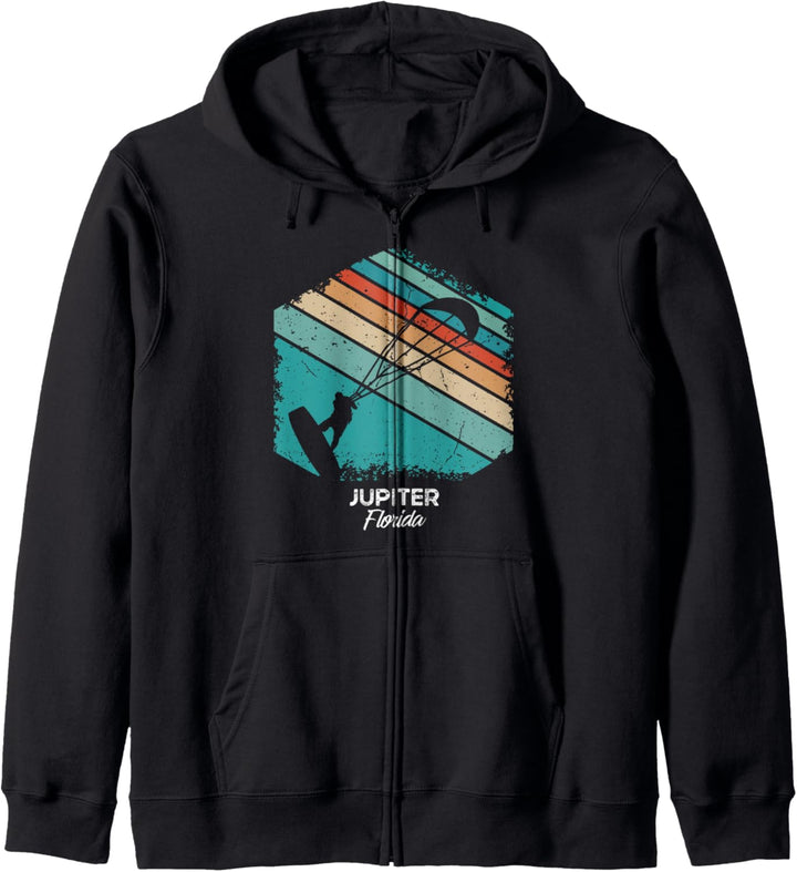 Vintage Retro Kitesurf JUPITER Kite Surfing Kapuzenjacke