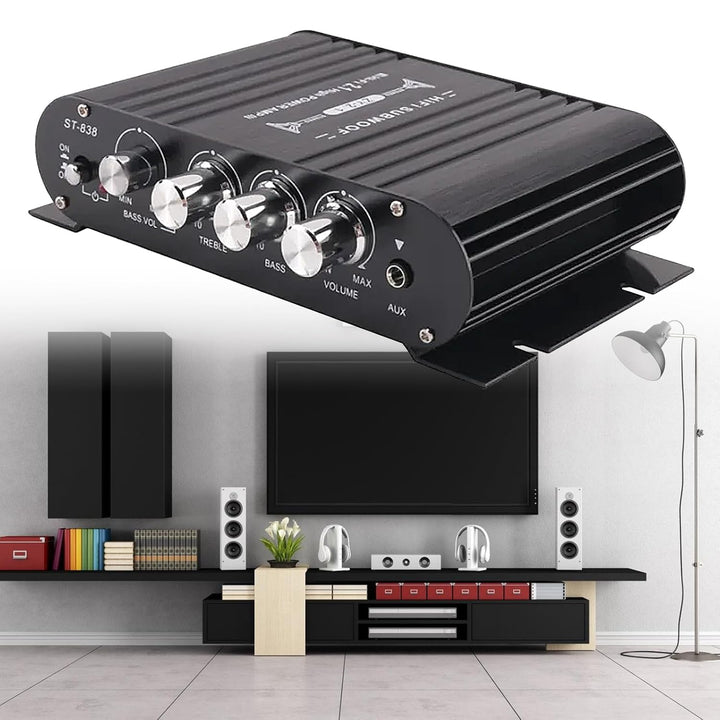 Bluetooth HiFi Audio Verstärker, RMS 80Wx2+80W ST-838 Mini Hifi Verstärker mit Bluetooth Subwoofer A