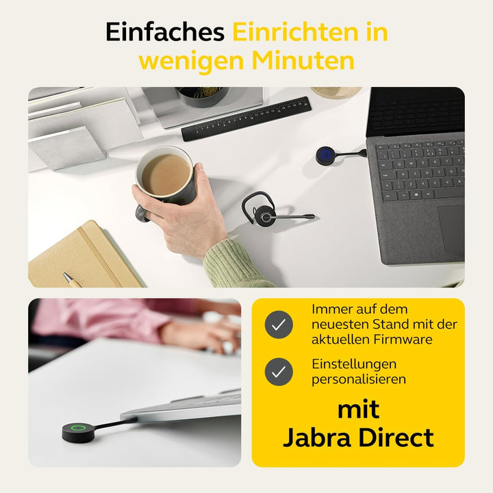 Jabra Engage 55 Schnurloses, Convertibles Headset mit EarHook, Kopf- und Nackenbügel und Link 400 US