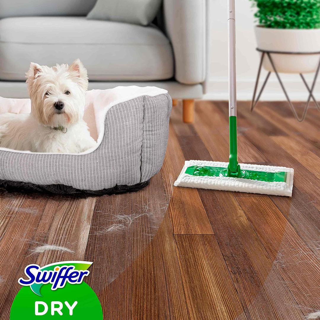 Swiffer Bodenreiniger Trockene Bodentücher, 120 Stück, Ideal für Staub, Tierhaare & Allergene, Weiss