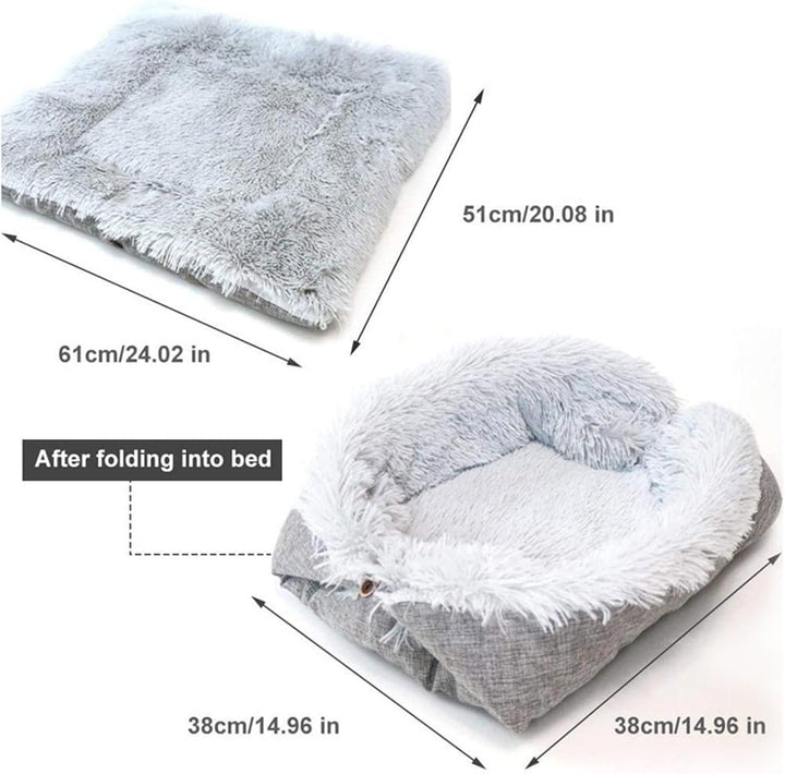 Katzendecke Selbstwärmend, Selbstheizende Katzendecke, 2 in 1 Katzenbett Haustierbett Katzensofa, Gr
