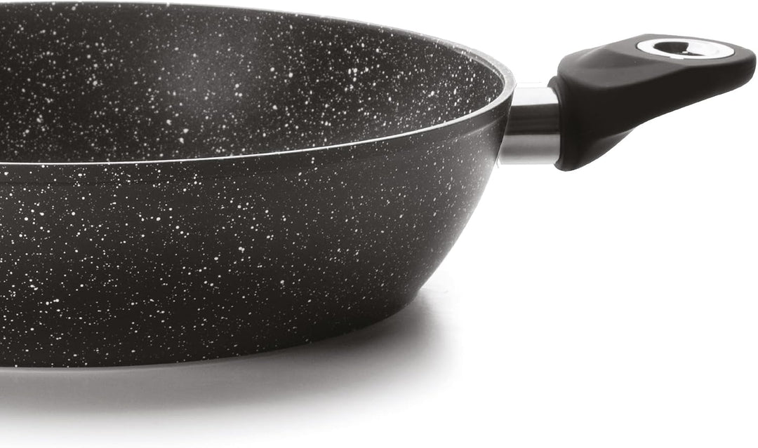 IBILI - Bratpfanne mit 2 Henkeln Natura, 32 cm, Aluminium, Anti-Haft-Beschichtung im Stein-Stil, gee