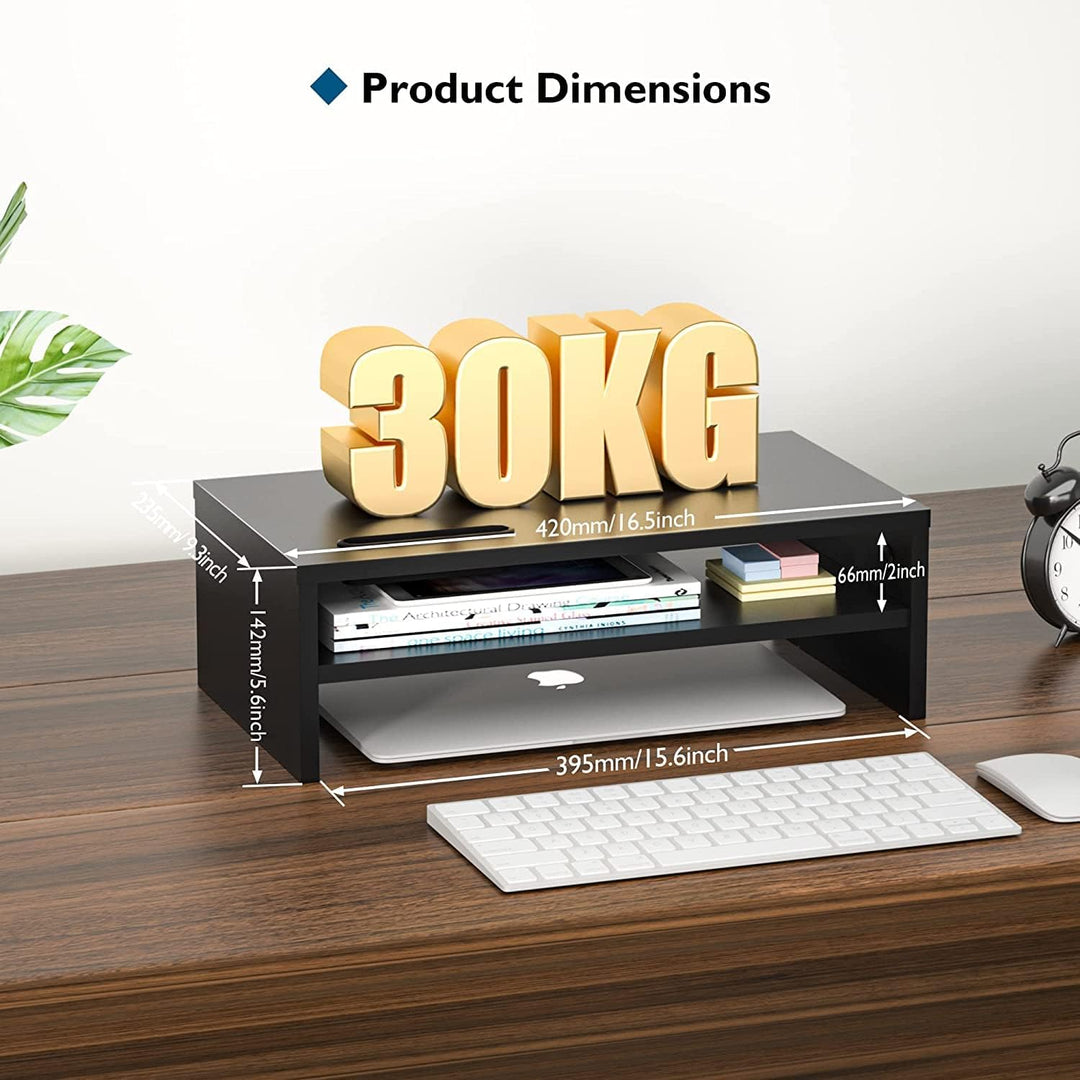 BONTEC Monitorständer, Unterbau Bildschirm, PC Bildschirm Ständer mit Handyhalter, Ergonomischem Lap