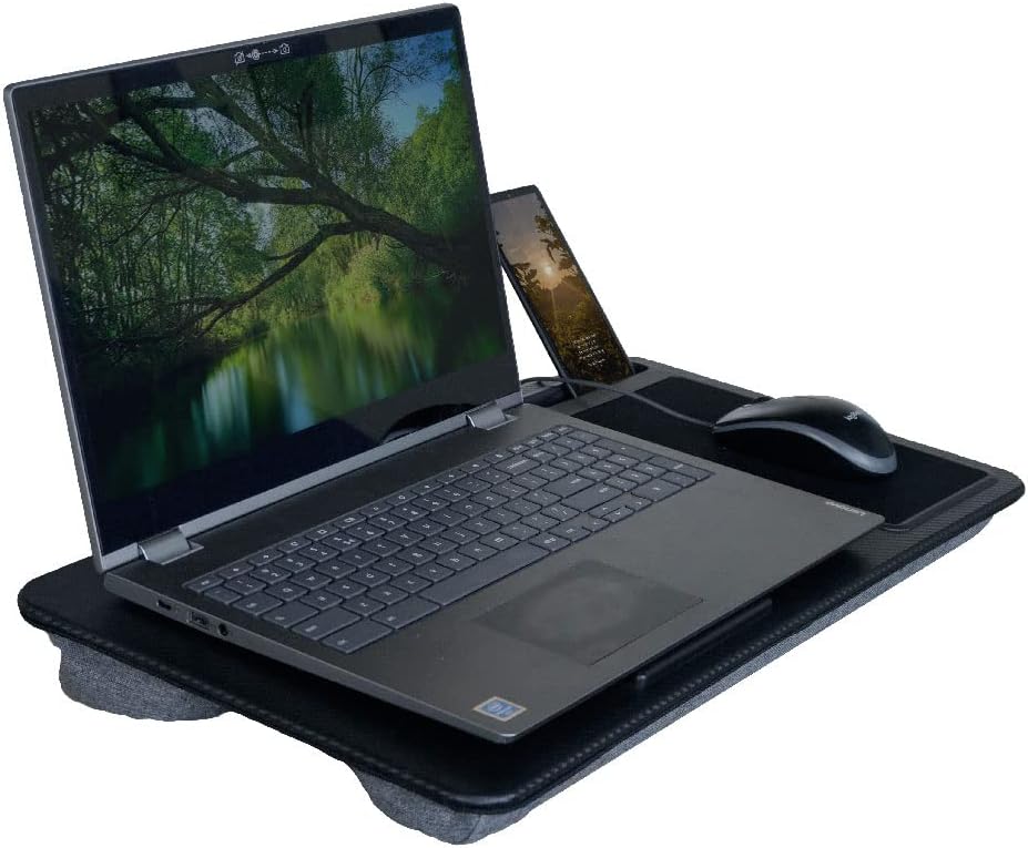 Vivol Laptopunterlage für Bett mit Mausunterlage - Laptop Kissen für max. 17 Zoll Notebook - Inkl. T