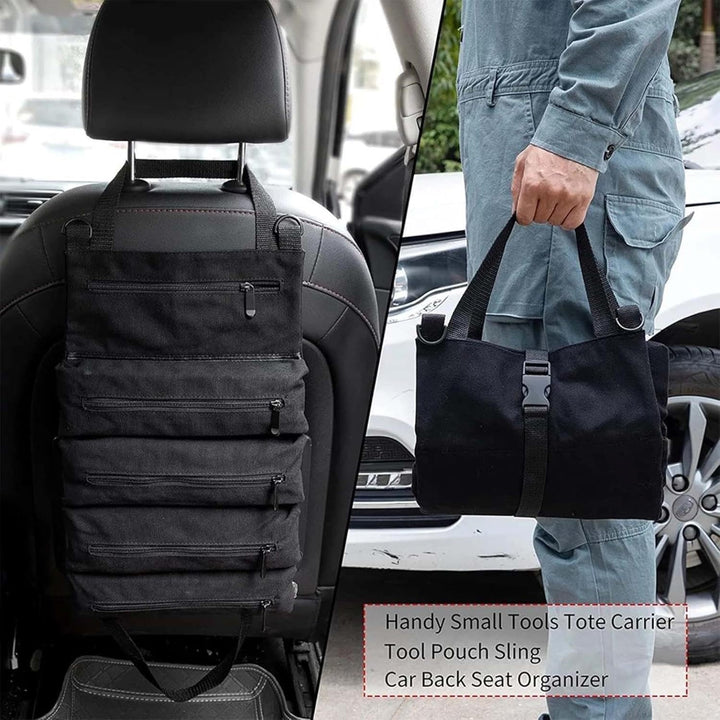 Werkzeugtasche, aufrollbare kleine Werkzeugbox, robuster Werkzeug-Organizer mit 2 abnehmbaren Tasche