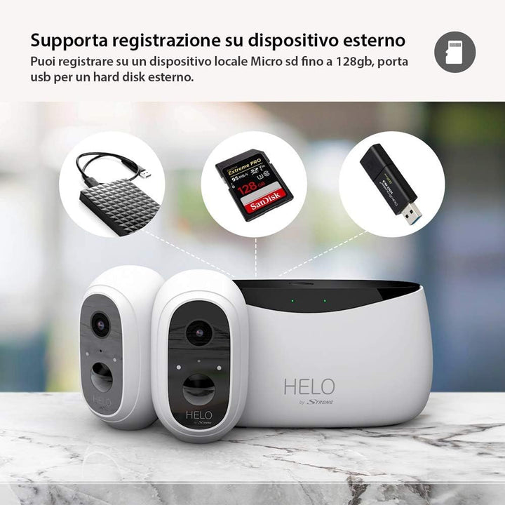 Strong HELO Überwachungskamera FHD 1080P Camera Kit mit Basisstation, 2 kabellosen Security Outdoor