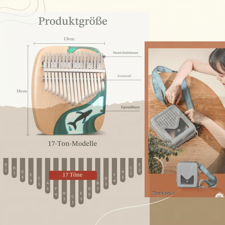 Kalimba 17/21 Schlüssel, Holz Fingerklaviere，Professionelle Daumenklavier Carlimba, Mbira Instrument
