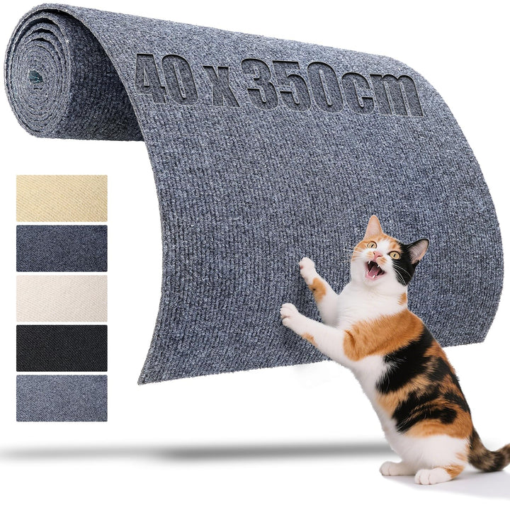 Katzen Kratzmatte Selbstklebend 350x40 cm Kratzbrett Kratzwand Grau Kratzschutz Sofa Katze Kratztepp