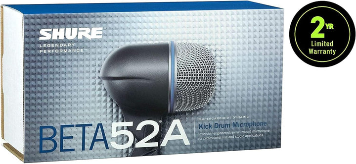 Shure BETA 52A Kick Drum Mikrofon - Supercardioid Dynamic Mic mit hohem Ausgangsneodym -Element, Ver