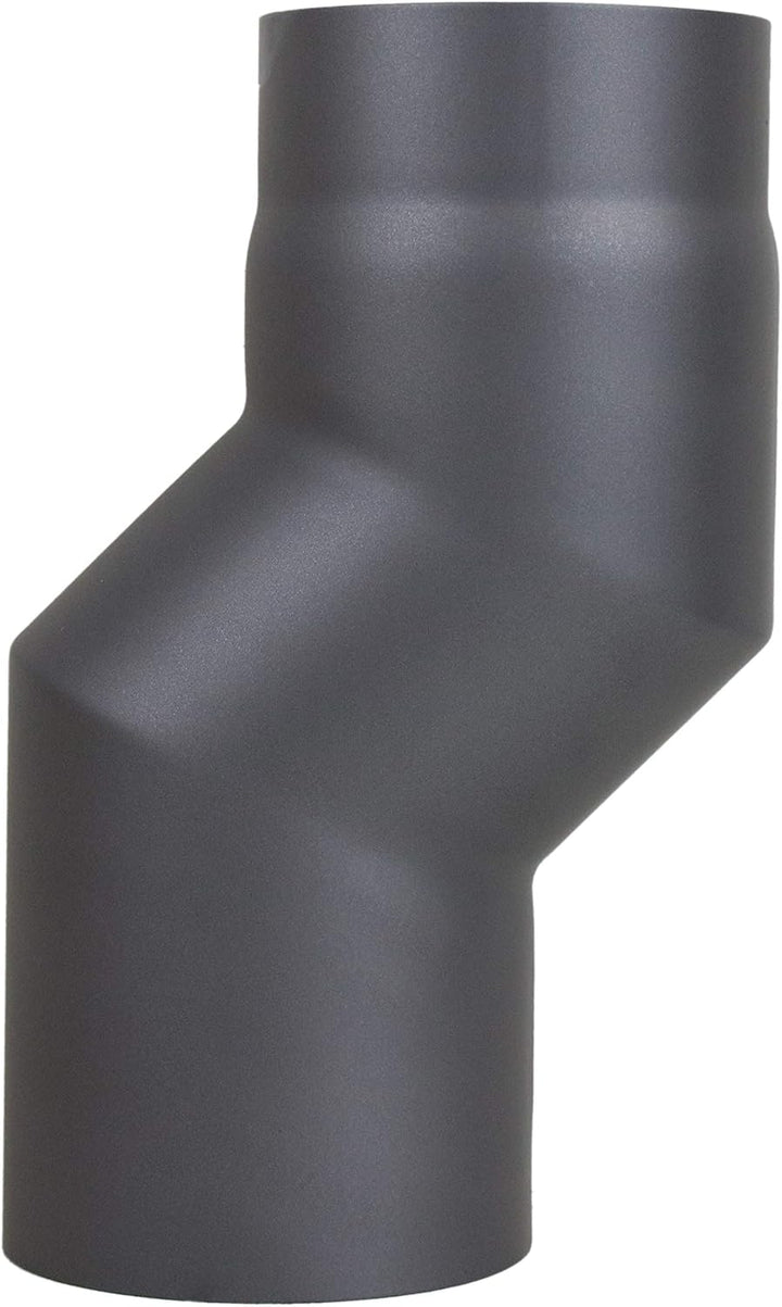 LANZZAS Ofenrohr Versatzbogen 60 mm, im Durchmesser, DN Ø 150 mm, Farbe: gussgrau - weitere Rohre au