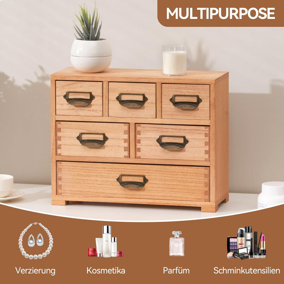 KIRIGEN Schreibtisch Schublade Schrank Storage Organizer 6 Schubladen Mini Chest mit Lable Holder Gr