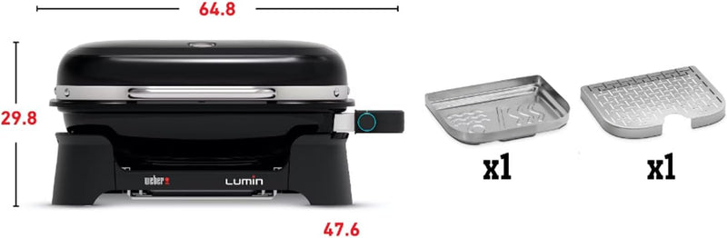 Weber Elektrischer Grill Lumin, Schwarz